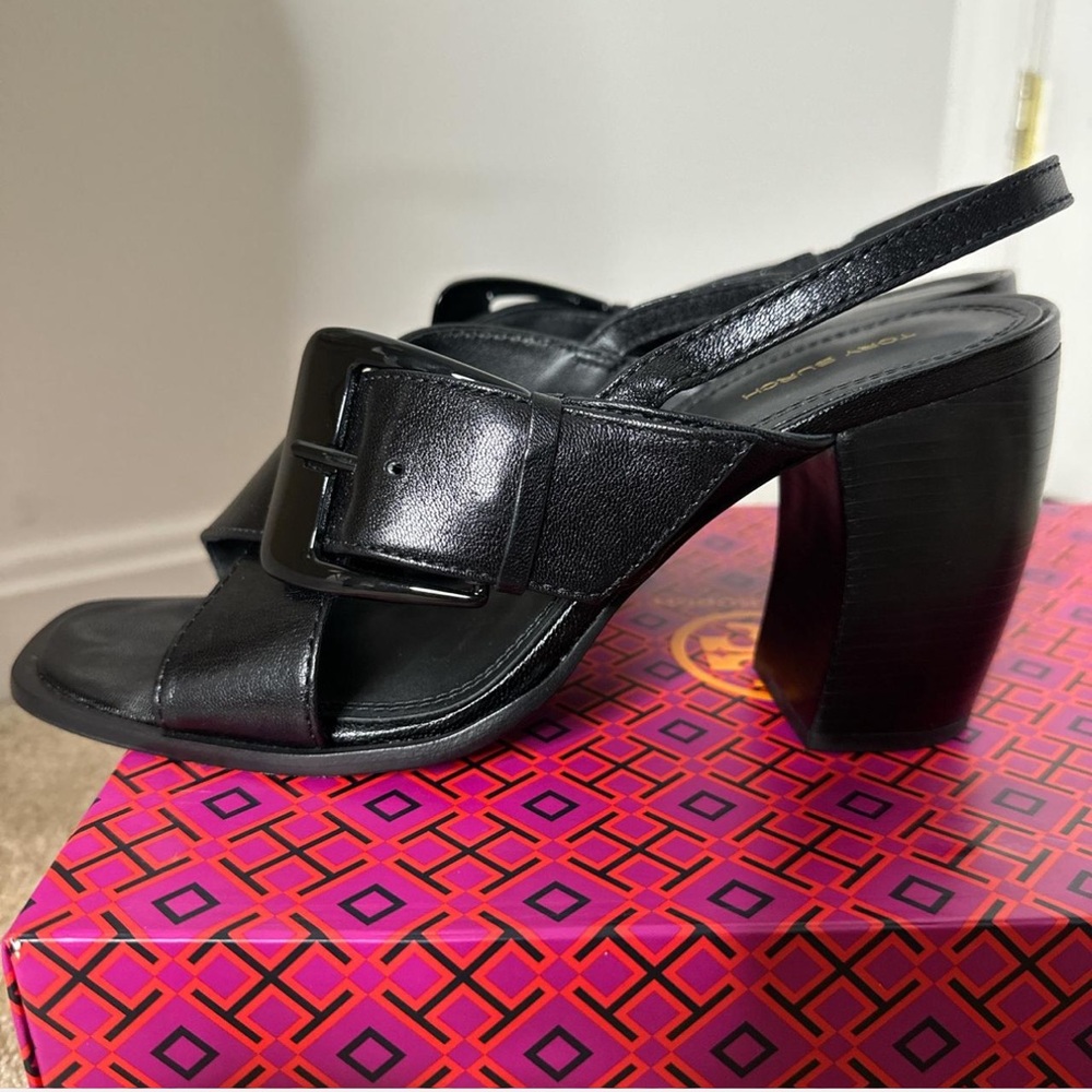 Tory Burch Banana Heel Sandal in Black